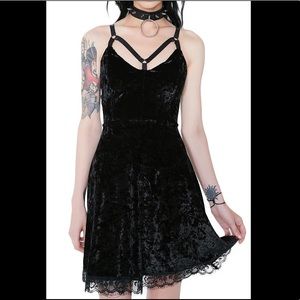 Black Velvet strappy dress